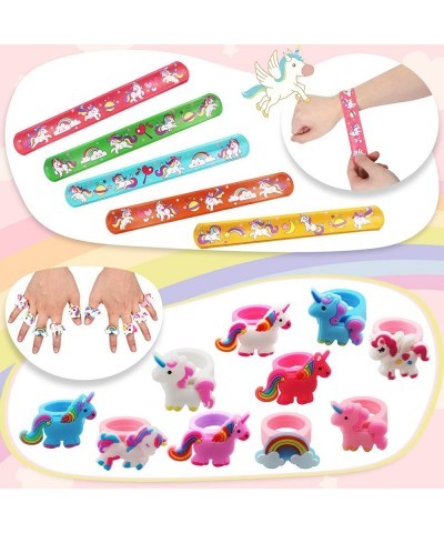 90PCs Unicorn Party Favors pack with stampers hairpin Bracelets Headbands Keychains Rings Tattoo Fillers Goodie Bag Fillers C...