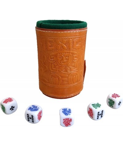 Cup Poker dice Game Set with Cup Leather Lined (cubilete)…Honey $38.05 Game Accessories