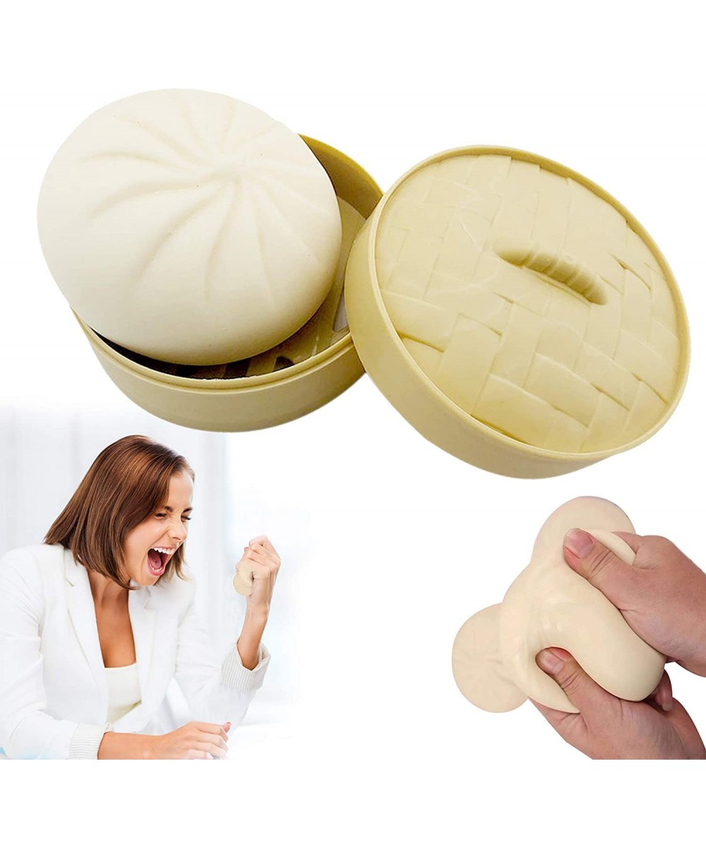 Dumpling Squishy Steamed Stuffed Bun Simulation Decompression Toy Dumpling Stress Ball with A Mini Steamer Bao Bun Fidget Str...