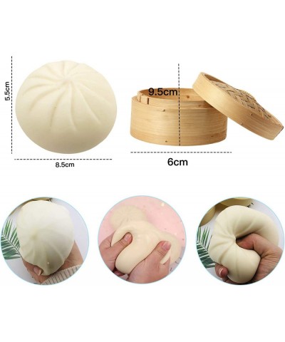 Dumpling Squishy Steamed Stuffed Bun Simulation Decompression Toy Dumpling Stress Ball with A Mini Steamer Bao Bun Fidget Str...