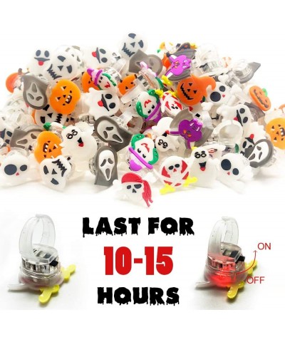 Halloween Treats 50Pcs Halloween LED Light Up Rings Toys for Kids & Adults Halloween Party Favors Glow in The Dark Great gift...