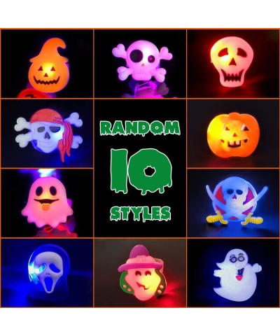 Halloween Treats 50Pcs Halloween LED Light Up Rings Toys for Kids & Adults Halloween Party Favors Glow in The Dark Great gift...