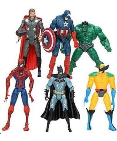 Superhero Action Figures/6 PCS Action Figure Set Spiderman Superman Hulk Thor Ironman Captain America PVC Figures Toys Hero C...