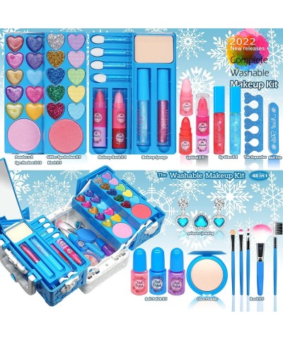 Kids Makeup Kit for Girl - Kids Makeup Kit Toys for Girls 48Pcs Washable Real Make-up Kit Toy for Little Girls Toddler Make u...