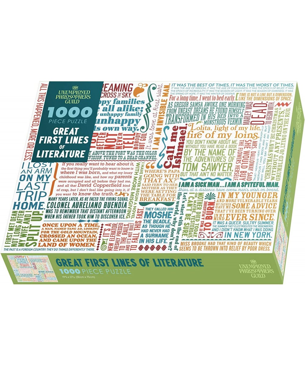 First Lines of Literature Jigsaw Puzzle - 1000 Pieces - Includes Mini Poster with Puzzle Art $35.20 Jigsaw Puzzles