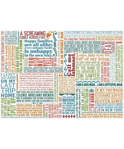 First Lines of Literature Jigsaw Puzzle - 1000 Pieces - Includes Mini Poster with Puzzle Art $35.20 Jigsaw Puzzles