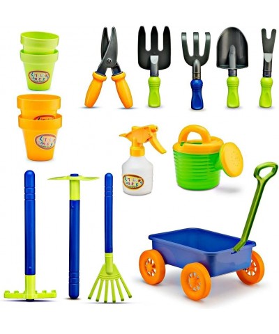 Garden Wagon & Tools Toy Set Premium 15Piece Gardening Tools & Wagon Toy Set – Sturdy & Durable - Top Yd Beach Sand Garden To...