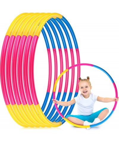 6 Pack Exercise Hoop Adjustable Detachable Length Toy Color Plastic Hoop for Boys Girls Sports Playing Gymnastics Party Games...