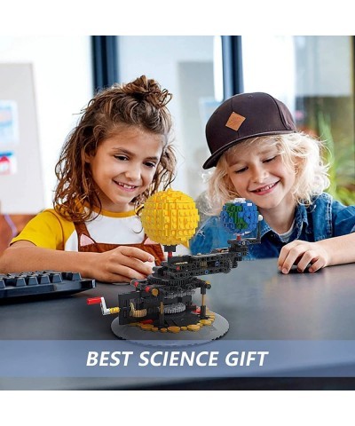 Solar System Model Sun and Earth Building Sets Educational Mechanically Rotating Creative Building Blocks Set Classroom Kid's...