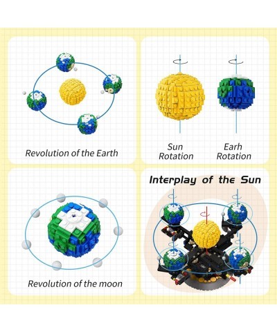 Solar System Model Sun and Earth Building Sets Educational Mechanically Rotating Creative Building Blocks Set Classroom Kid's...