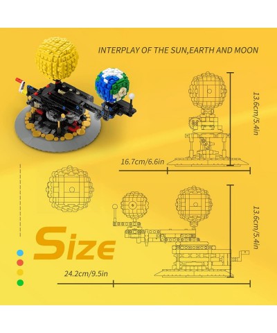 Solar System Model Sun and Earth Building Sets Educational Mechanically Rotating Creative Building Blocks Set Classroom Kid's...