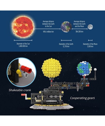 Solar System Model Sun and Earth Building Sets Educational Mechanically Rotating Creative Building Blocks Set Classroom Kid's...