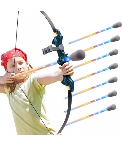 Fiberglass Bow and Arrow for Kids Archery Set with LED Flashing Lights 8 Arrows Indoor & Outdoor Toy for Kids Crossbow Shoot ...