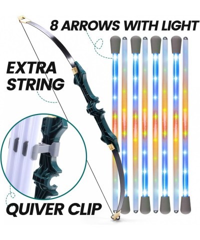 Fiberglass Bow and Arrow for Kids Archery Set with LED Flashing Lights 8 Arrows Indoor & Outdoor Toy for Kids Crossbow Shoot ...