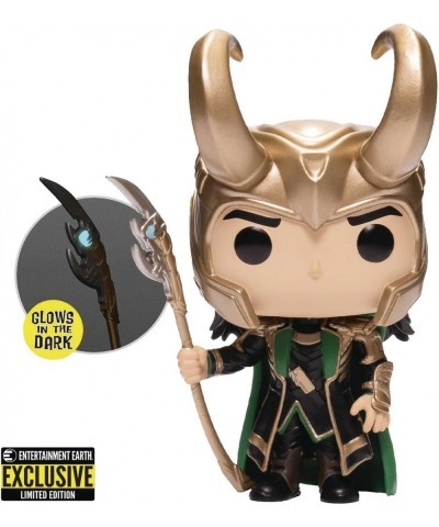 Marvel: Loki with Scepter (Glow in The Dark) Entertainment Earth Exclusive Funko Vinyl Figure (Bundled with Compatible Box Pr...