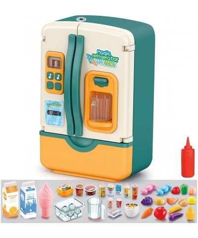 Kitchen Toys Fridge Refrigerator with Ice Dispenser Pretend Play Appliance for Kids Play Kitchen Set with Kitchen Playset Acc...