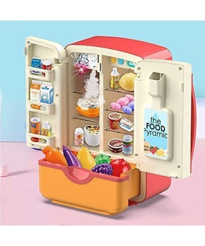 Kitchen Toys Fridge Refrigerator with Ice Dispenser Pretend Play Appliance for Kids Play Kitchen Set with Kitchen Playset Acc...