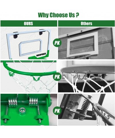 Indoor Mini Basketball Hoop Set for Kids with 2 Balls 16" x 12" Basketball Hoop for Door Wall Living Room and Office Use with...