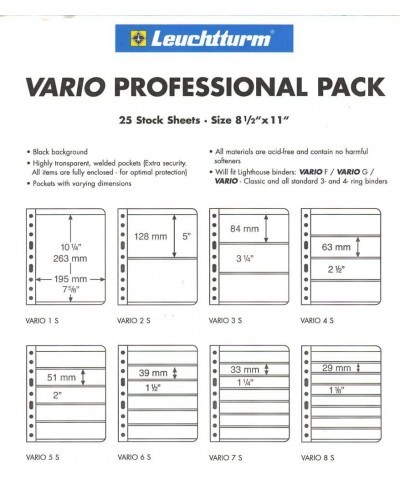 25 VARIO 5S pages - Professional Pack $35.62 Collectibles Display & Storage