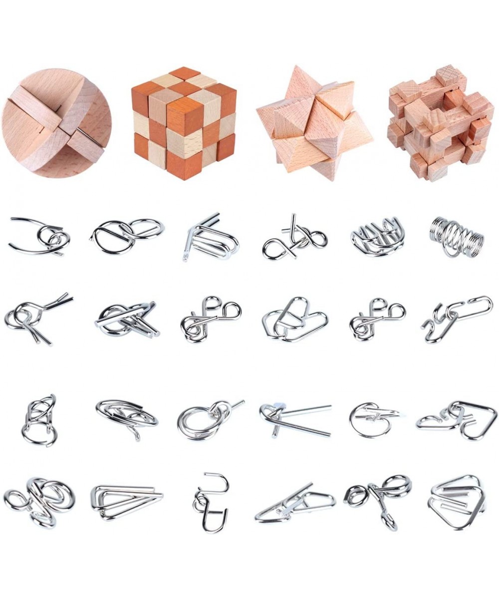 Brain Teaser Puzzle for Kids Adults Puzzle Games Wooden and Metal 3D Unlock Interlocking Puzzle Educational Toy 28Pcs $48.65 ...