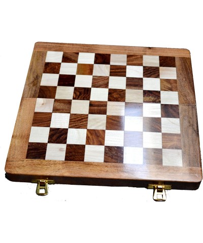 12x12” Chess Set Chess Set with Bag - Folding Standard Magnetic Travel Chess Board Game Handmade in Fine Acacia Wood with Sto...