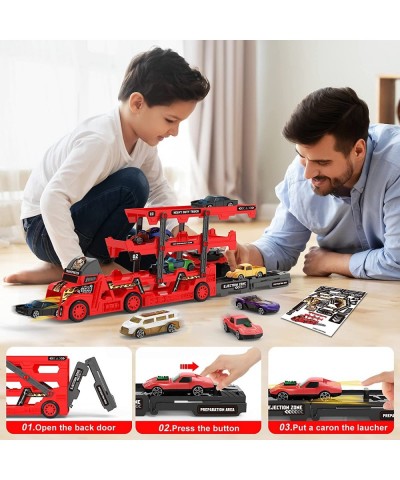 Toy Trucks for 3 4 5 Year Old Boys Truck Vehicle Carrier Transporter Toys Set for Kids Race Cars for Kids Ages 3-5 Birthday P...