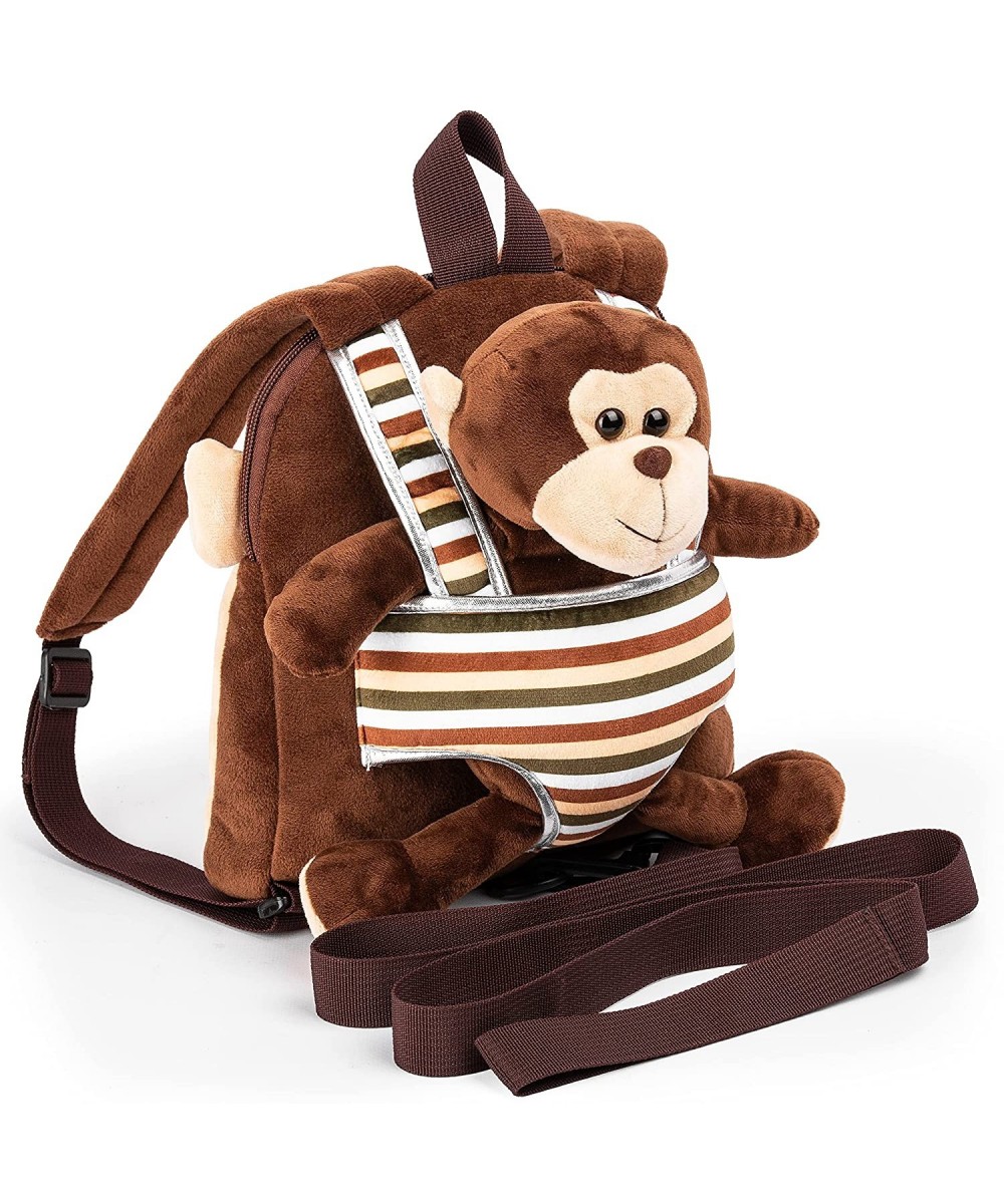 Cute Monkey Toy Toddler Backpack With Leash – Kids Stuffed Animal Toy Backpack For Boy Girl – Kids Backpacks For Boys And Gir...