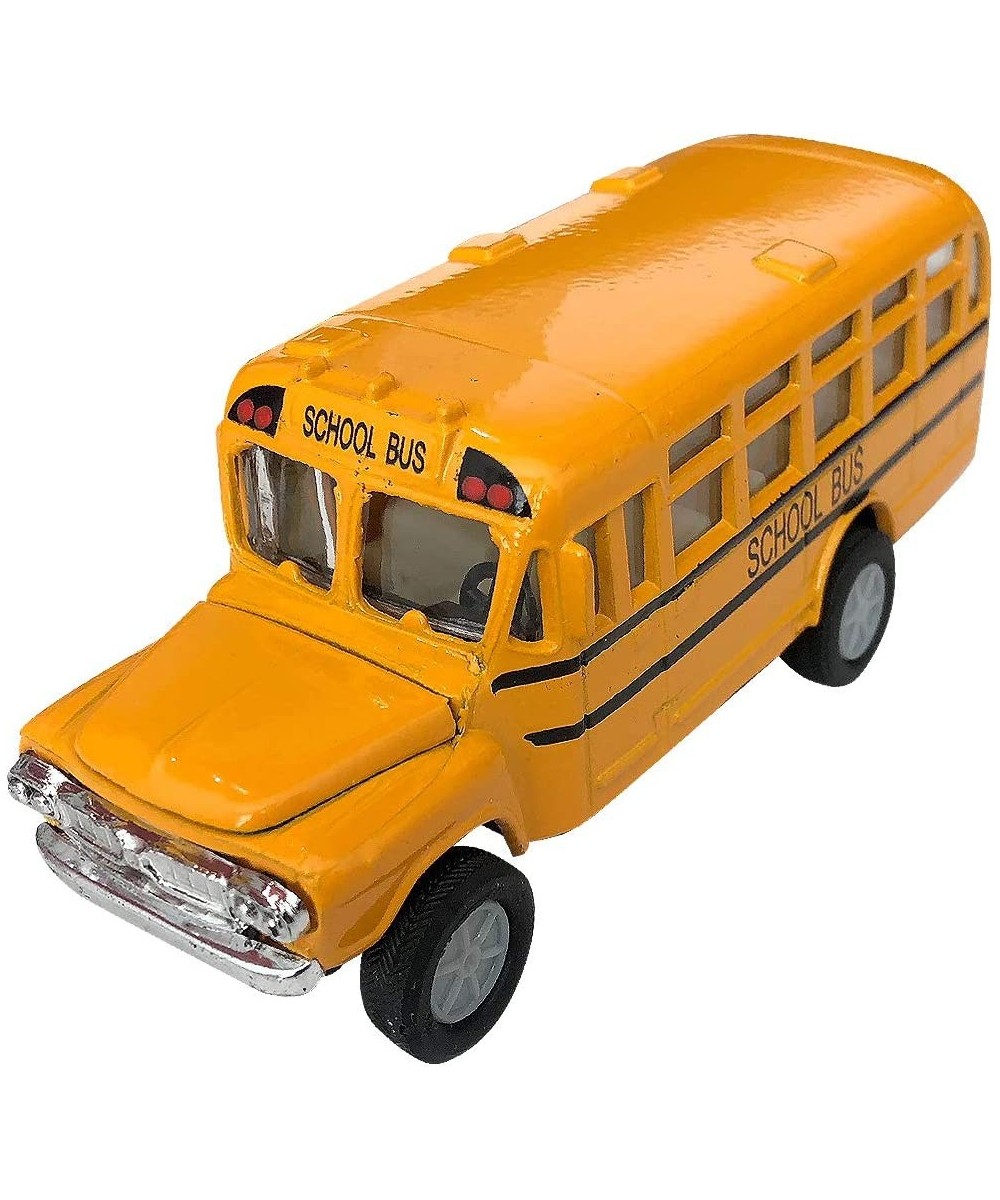 Diecast Yellow School Bus for Kids 4.75 Inch Classic School Bus Toy with Pullback Mechanism Durable Diecast Metal Party Favor...