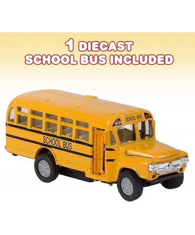 Diecast Yellow School Bus for Kids 4.75 Inch Classic School Bus Toy with Pullback Mechanism Durable Diecast Metal Party Favor...