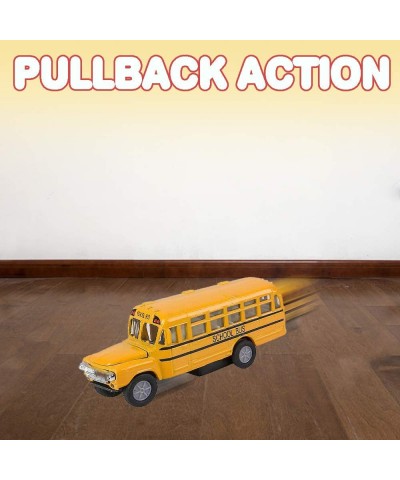 Diecast Yellow School Bus for Kids 4.75 Inch Classic School Bus Toy with Pullback Mechanism Durable Diecast Metal Party Favor...