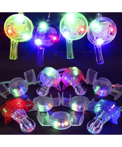 15Pcs Glow in the Dark Party Favors Supplies 5 Light up Round Whistles 5 Flashing Pacifier and 5 Glowing Mouthpieces for Kids...