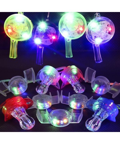 15Pcs Glow in the Dark Party Favors Supplies 5 Light up Round Whistles 5 Flashing Pacifier and 5 Glowing Mouthpieces for Kids...