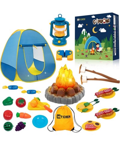 Kids Camping Play Tent with Toy Campfire / Marshmallow /Fruits Toys Play Tent Set for Boys Girls Indoor Outdoor Pretend-Play ...