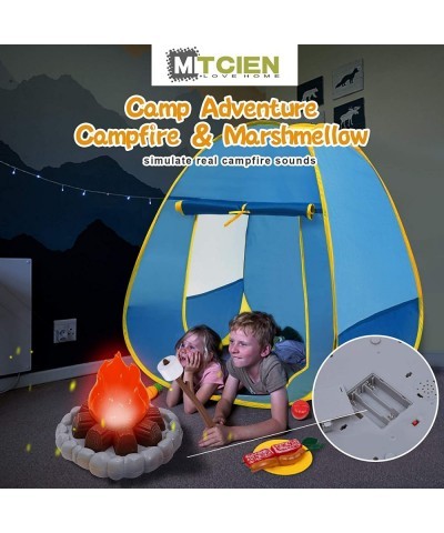 Kids Camping Play Tent with Toy Campfire / Marshmallow /Fruits Toys Play Tent Set for Boys Girls Indoor Outdoor Pretend-Play ...