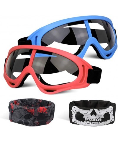 2 Pack Protective Goggles / Safety Glasses / Motorcycle Eyewear with Bandanas - Compatible with Nerf Game Battle for Kids (Re...