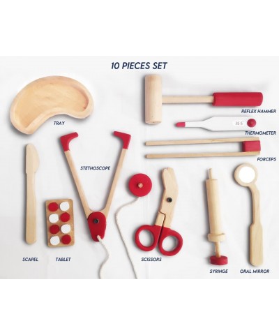 Wooden Doctor Kit for Kids Pretend Doctor Kit for Kids Medical Kit for Toddler Pretend and Play Tools (10 PC Set) $84.88 Toy ...