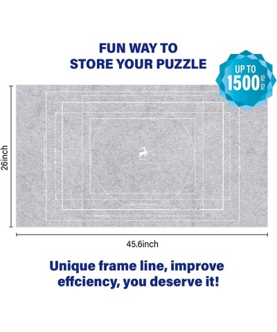 Puzzle Mat for 1000 1500 500 Piece Puzzles Jigsaw Puzzle Storage Mat 45.6 x 26 inch (116 × 66 cm) Felt Mat Fits up to 1500-pi...