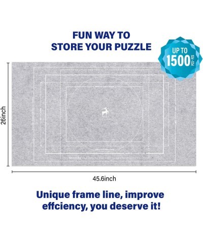 Puzzle Mat for 1000 1500 500 Piece Puzzles Jigsaw Puzzle Storage Mat 45.6 x 26 inch (116 × 66 cm) Felt Mat Fits up to 1500-pi...