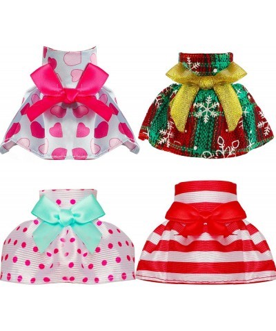 4 PCS Christmas Elf Skirts Elf Dress for Elf Doll Santa Couture Clothing for elf Christmas Accessory Set for Elf Doll（Doll No...