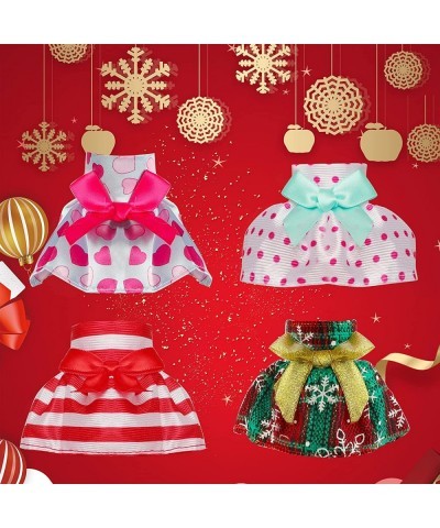 4 PCS Christmas Elf Skirts Elf Dress for Elf Doll Santa Couture Clothing for elf Christmas Accessory Set for Elf Doll（Doll No...