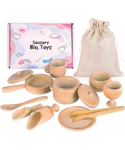 Sensory Bin Tools Montessori Toys for Toddlers Waldorf Toys Wooden Scoops and Tongs for Transfer Work and Fine Motor Learning...