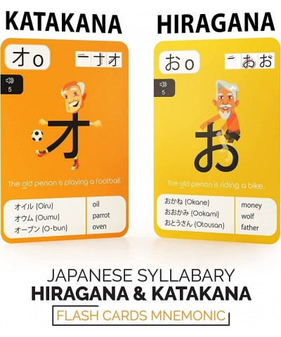 Japanese Hiragana & Katakana Mnemonic Flash Cards – Text & Audio Pronunciation - Educational Language Learning Resource for M...