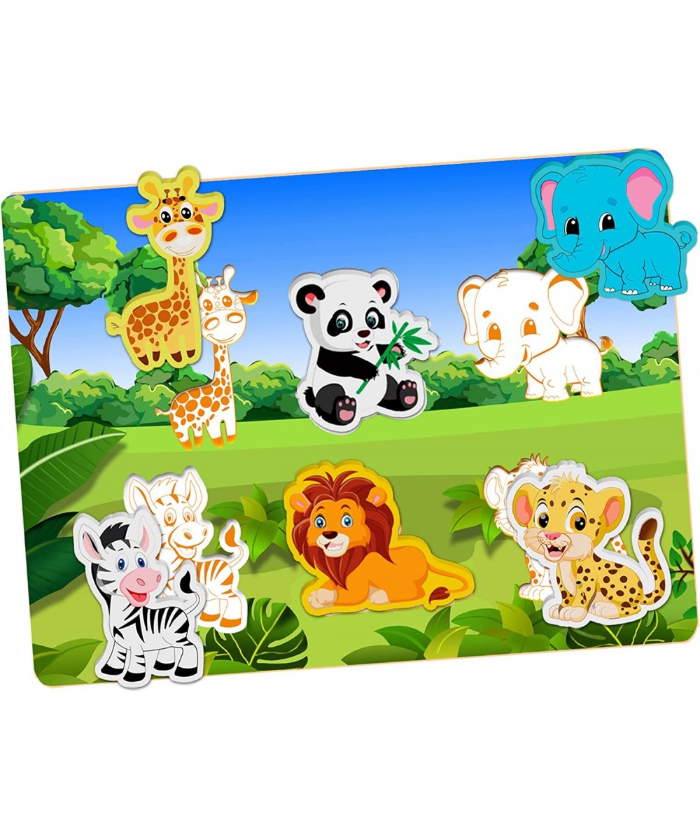 Wooden Puzzles for Toddlers Chunky Puzzle (6 Pcs) Animal Puzzles for Kids Ages 1-3+ $16.52 Pegged Puzzles