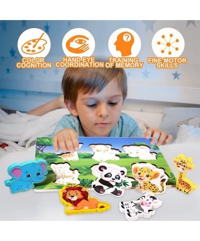 Wooden Puzzles for Toddlers Chunky Puzzle (6 Pcs) Animal Puzzles for Kids Ages 1-3+ $16.52 Pegged Puzzles