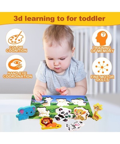 Wooden Puzzles for Toddlers Chunky Puzzle (6 Pcs) Animal Puzzles for Kids Ages 1-3+ $16.52 Pegged Puzzles