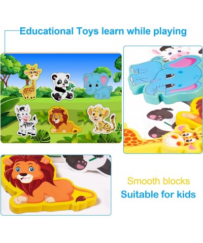 Wooden Puzzles for Toddlers Chunky Puzzle (6 Pcs) Animal Puzzles for Kids Ages 1-3+ $16.52 Pegged Puzzles