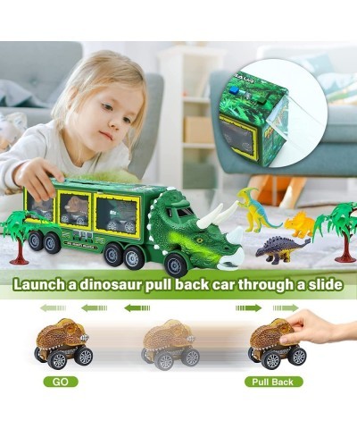 Kids Dinosaur Truck Toys for 3 4 5 6 7 Year Old Boys Girls with 20-in-1Dinosaur Toys Light Music and Growl 3 Dinosaur Pull Ba...