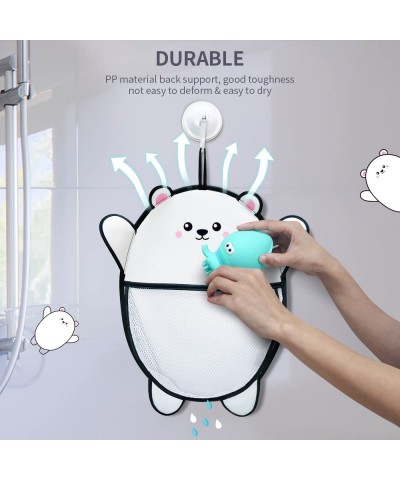 Bath Toy Organizer Shower Caddy Cute Bear Design - for Bathroom Baby Toy Storage Quick Dry Bathtub Mesh Net Baby Toy Holder w...