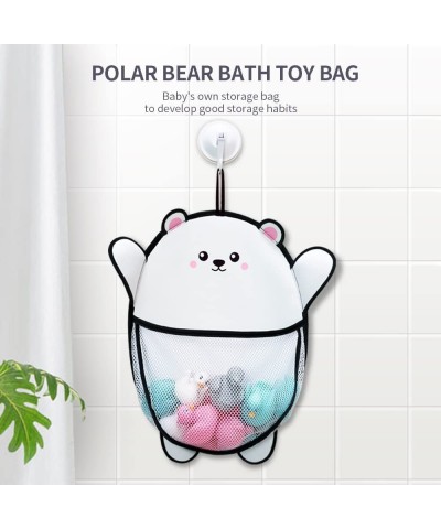 Bath Toy Organizer Shower Caddy Cute Bear Design - for Bathroom Baby Toy Storage Quick Dry Bathtub Mesh Net Baby Toy Holder w...