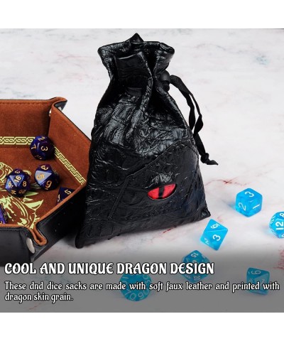 Drawstring Bag PU Leather Dice Pouch Perfect for RPG D&D Game $21.00 Game Accessories